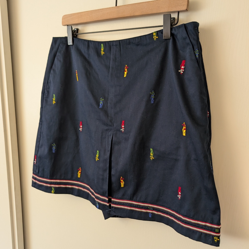 Lizgolf Womens 12 Embroidered Athletic Skort Blue Activewear Athleisure Golf - Picture 3 of 6